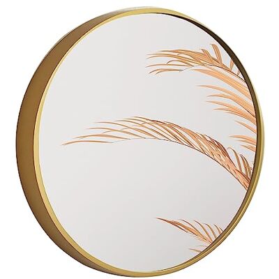 ART Wandspiegel Rund Spiegel 60 cm mit Gold eleganter Holzrahmen ART Wandspiegel Rund Spiegel 60 cm mit Gold eleganter Holzrahmen