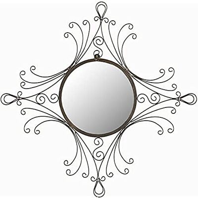 Safavieh Decorative Hanging Wall Mirror for Living Room, Bedroom, Hallway, in Brass, 56 X 61 X 1.27 Safavieh Decorative Hanging Wall Mirror for Living Room, Bedroom, Hallway, in Brass, 56 X 61 X 1.27