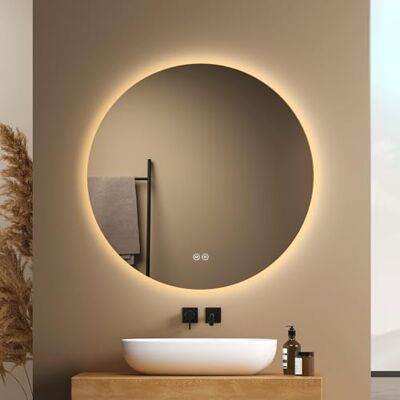 EMKE Runder Badspiegel mit Beleuchtung 80 cm, Dimmbar LED Spiegel Rund mit 3 Lichtfarben, Touch, Memory-Funktion, Touchschalter, IP44 – Badezimmerspiegel & Wandspiegel EMKE Runder Badspiegel mit Beleuchtung 80 cm, Dimmbar LED Spiegel Rund mit 3 Lichtfarben, Touch, Memory-Funktion, Touchschalter, IP44 – Badezimmerspiegel & Wandspiegel