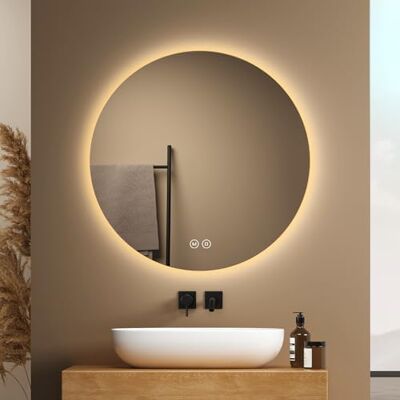 EMKE Runder Badspiegel mit Beleuchtung 60 cm, Dimmbar LED Spiegel Rund mit 3 Lichtfarben, Touch, Memory-Funktion, Touchschalter, IP44 – Badezimmerspiegel & Wandspiegel EMKE Runder Badspiegel mit Beleuchtung 60 cm, Dimmbar LED Spiegel Rund mit 3 Lichtfarben, Touch, Memory-Funktion, Touchschalter, IP44 – Badezimmerspiegel & Wandspiegel