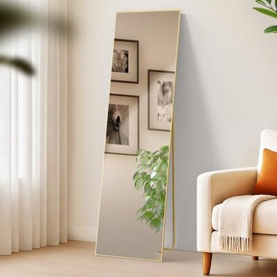 CLP Spiegel groß Benicia, Standspiegel und Wandspiegel in einem, Ganzkörperspiegel Metallrahmen in Mehreren Größen und Farben Farbe Gold Glanz Größe 140x40 cm CLP Spiegel groß Benicia, Standspiegel und Wandspiegel in einem, Ganzkörperspiegel Metallrahmen in Mehreren Größen und Farben Farbe Gold Glanz Größe 140x40 cm