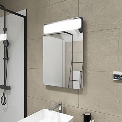 AURLANE Badezimmerspiegel mit LED-Licht, selbstbeleuchtend, Maße: 50 x 70 x 5 cm AURLANE Badezimmerspiegel mit LED-Licht, selbstbeleuchtend, Maße: 50 x 70 x 5 cm