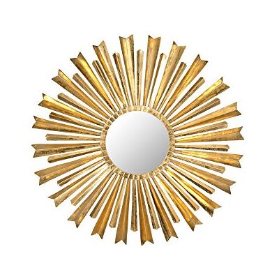 Safavieh Decorative Hanging Wall Mirror for Living Room, Bedroom, Hallway, in Antique Gold, 3 X 84 X 83.82 Safavieh Decorative Hanging Wall Mirror for Living Room, Bedroom, Hallway, in Antique Gold, 3 X 84 X 83.82