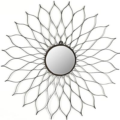 SAFAVIEH Decorative Hanging Wall Mirror for Living Room, Bedroom, Hallway, in Matte Black, 89 X 89 X 1.27 SAFAVIEH Decorative Hanging Wall Mirror for Living Room, Bedroom, Hallway, in Matte Black, 89 X 89 X 1.27
