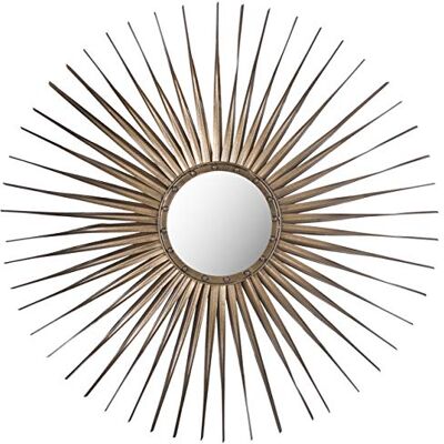 Safavieh Decorative Hanging Wall Mirror for Living Room, Bedroom, Hallway, in Gold, 85 X 85 X 2.54 Safavieh Decorative Hanging Wall Mirror for Living Room, Bedroom, Hallway, in Gold, 85 X 85 X 2.54