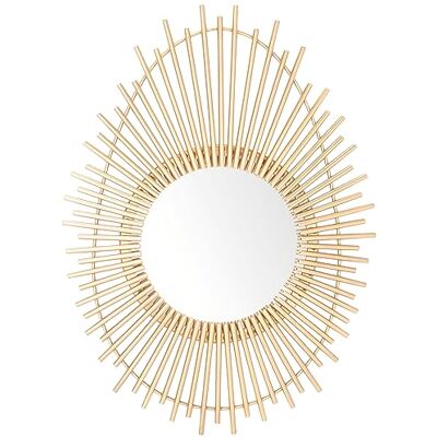 Safavieh Decorative Hanging Wall Mirror for Living Room, Bedroom, Hallway, in Gold, 73.66 X 55.88 X 7.62 Safavieh Decorative Hanging Wall Mirror for Living Room, Bedroom, Hallway, in Gold, 73.66 X 55.88 X 7.62