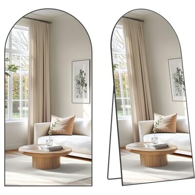 SONGMICS Ganzkörperspiegel, gewölbter Standspiegel, Hartglas, 198 x 89 cm Rahmen aus Aluminiumlegierung, für Schlafzimmer, Wohnzimmer, Garderobe, Tintenschwarz, AILEAS Kollektion LFM063BD01 SONGMICS Ganzkörperspiegel, gewölbter Standspiegel, Hartglas, 198 x 89 cm Rahmen aus Aluminiumlegierung, für Schlafzimmer, Wohnzimmer, Garderobe, Tintenschwarz, AILEAS Kollektion LFM063BD01