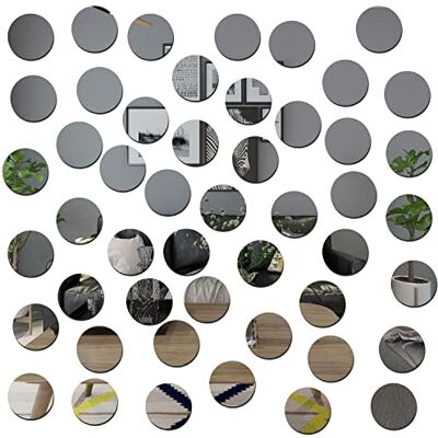 TAIANJI Spiegel Rund 50 Stück Acryl Wandspiegel Kleiner Spiegel Spiegelfliesen Selbstklebend, Runder DIY Ohne Rahmen für Deko Wand (3cm) TAIANJI Spiegel Rund 50 Stück Acryl Wandspiegel Kleiner Spiegel Spiegelfliesen Selbstklebend, Runder DIY Ohne Rahmen für Deko Wand (3cm)