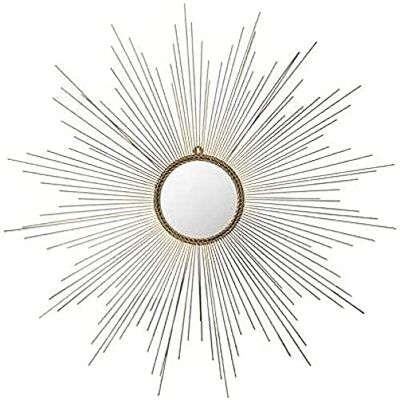 Safavieh Decorative Hanging Wall Mirror for Living Room, Bedroom, Hallway, in Gold, 104 X 104 X 1.9 Safavieh Decorative Hanging Wall Mirror for Living Room, Bedroom, Hallway, in Gold, 104 X 104 X 1.9