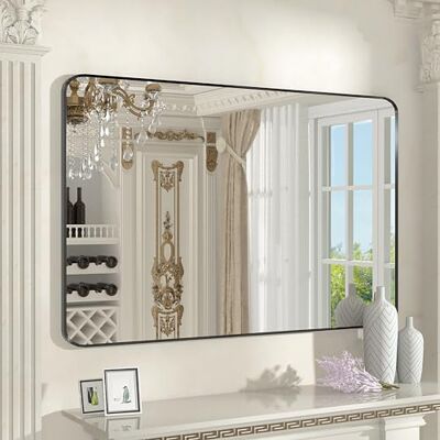 SNUGACE Wandspiegel für Badezimmer, schwarzer Metallrahmen, Spiegel, rechteckig, Wandhalterung, Badezimmer, Kosmetikspiegel, 76,2 x 91,4 cm SNUGACE Wandspiegel für Badezimmer, schwarzer Metallrahmen, Spiegel, rechteckig, Wandhalterung, Badezimmer, Kosmetikspiegel, 76,2 x 91,4 cm