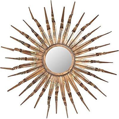 SAFAVIEH Decorative Hanging Wall Mirror for Living Room, Bedroom, Hallway, in Burnt Copper, 84 X 84 X 3.81 SAFAVIEH Decorative Hanging Wall Mirror for Living Room, Bedroom, Hallway, in Burnt Copper, 84 X 84 X 3.81