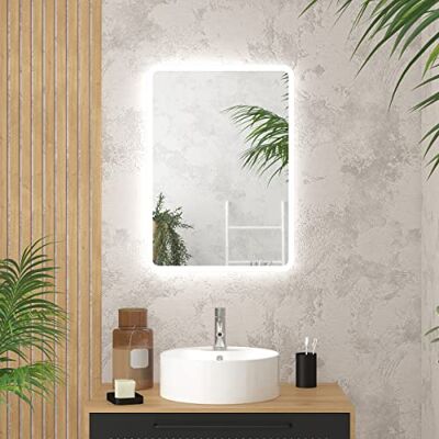 AURLANE Badezimmerspiegel mit LED-Beleuchtung – 50 x 70 cm – GO LED AURLANE Badezimmerspiegel mit LED-Beleuchtung – 50 x 70 cm – GO LED