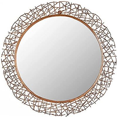 Safavieh Decorative Hanging Wall Mirror for Living Room, Bedroom, Hallway, in Burnt Copper, 74 X 74 X 38.1 Safavieh Decorative Hanging Wall Mirror for Living Room, Bedroom, Hallway, in Burnt Copper, 74 X 74 X 38.1