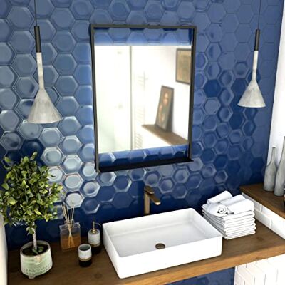 AURLANE Framed Mirror LED Badezimmerspiegel, selbstbeleuchtend, 60 x 80 cm, Schwarz matt lackiert AURLANE Framed Mirror LED Badezimmerspiegel, selbstbeleuchtend, 60 x 80 cm, Schwarz matt lackiert