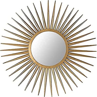 Safavieh Decorative Hanging Wall Mirror for Living Room, Bedroom, Hallway, in Gold, 91 X 91 X 2.54 Safavieh Decorative Hanging Wall Mirror for Living Room, Bedroom, Hallway, in Gold, 91 X 91 X 2.54