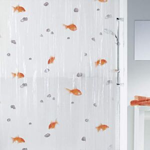 Spirella Anti-Schimmel Duschvorhang Goldfisch Anti-Bakteriell, waschbar, wasserdicht Vinyl 180x200cm Weiß Spirella Anti-Schimmel Duschvorhang Goldfisch Anti-Bakteriell, waschbar, wasserdicht Vinyl 180x200cm Weiß