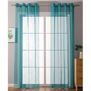 Astek 203322-055 Türkis Set mit 2 durchsichtigen Voile-Vorhängen - Gardinen-Set Astek 203322-055 Türkis Set mit 2 durchsichtigen Voile-Vorhängen - Gardinen-Set