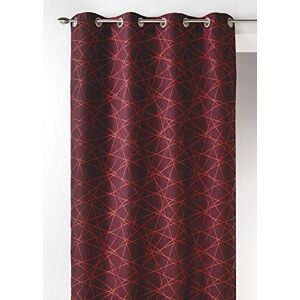 HomeMaison 09348-8-AL Gardine, mit Ösen, Jacquard, Rot/Silber, 140 x 260 cm HomeMaison 09348-8-AL Gardine, mit Ösen, Jacquard, Rot/Silber, 140 x 260 cm