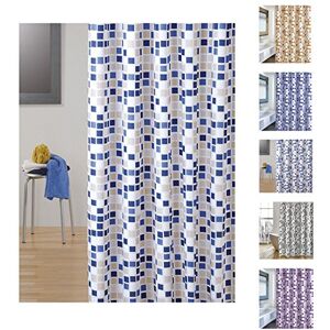 MSV Cotexsa by 142100 Premium Anti-Schimmel Textil Duschvorhang Anti-Bakteriell mit 12 Duschvorhangringen Polyester, „Mosaik“ Blau/Beige 180x200cm – Made in Spain MSV Cotexsa by 142100 Premium Anti-Schimmel Textil Duschvorhang Anti-Bakteriell mit 12 Duschvorhangringen Polyester, „Mosaik“ Blau/Beige 180x200cm – Made in Spain