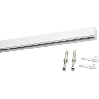 deco-raum Gardinenschiene auf Maß Aluminium Innenlauf eckig flach Deckenbefestigung Vorhangstange Flächenvorhang Schiene Innenlaufstange für Vorhänge mit Spannriegel weiss 80cm Square deco-raum Gardinenschiene auf Maß Aluminium Innenlauf eckig flach Deckenbefestigung Vorhangstange Flächenvorhang Schiene Innenlaufstange für Vorhänge mit Spannriegel weiss 80cm Square