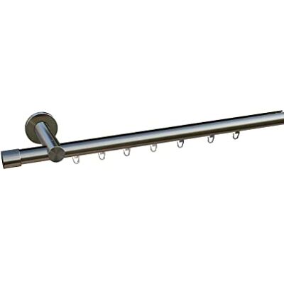 tilldekor Innenlauf Gardinenstange nach Maß, Andrax 1-läufig, edelstahl-optik, 20mm Durchmesser, auf Maß gefertigt, 110 cm, inkl. Trägern,Endstücken und Gleitern tilldekor Innenlauf Gardinenstange nach Maß, Andrax 1-läufig, edelstahl-optik, 20mm Durchmesser, auf Maß gefertigt, 110 cm, inkl. Trägern,Endstücken und Gleitern