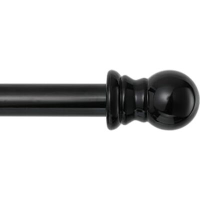 TALITARE Gardinenstange - Schwarz - 76-221cm - Vorhangstange mit runden Abschlusskappen TALITARE Gardinenstange - Schwarz - 76-221cm - Vorhangstange mit runden Abschlusskappen