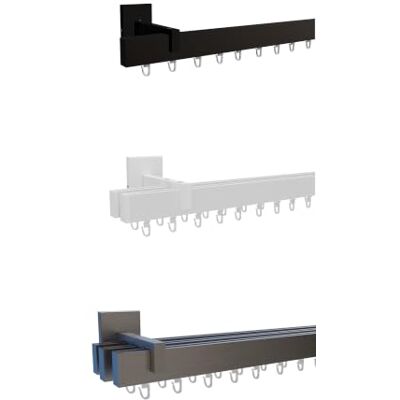 tilldekor Innenlauf Gardinenstange Square-LINE auf Maß 1-3 läufig, nach Maß Weiß 2-lauf 110 cm, Vorhangschiene, Innenlaufschiene, Aluminium, leichtgängig, silber, schwarz, weiß tilldekor Innenlauf Gardinenstange Square-LINE auf Maß 1-3 läufig, nach Maß Weiß 2-lauf 110 cm, Vorhangschiene, Innenlaufschiene, Aluminium, leichtgängig, silber, schwarz, weiß