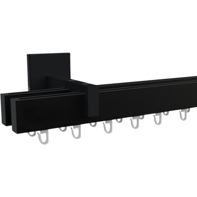 tilldekor Innenlauf Gardinenstange Square-LINE auf Maß 1-3 läufig, nach Maß Schwarz 2-lauf 400 cm, Vorhangschiene, Innenlaufschiene, Aluminium, leichtgängig, silber, schwarz, weiß tilldekor Innenlauf Gardinenstange Square-LINE auf Maß 1-3 läufig, nach Maß Schwarz 2-lauf 400 cm, Vorhangschiene, Innenlaufschiene, Aluminium, leichtgängig, silber, schwarz, weiß