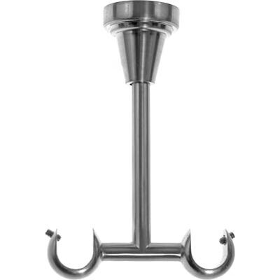 BASIT Deckenträger Gardinenstange zweiläufig Edelstahl Look I Rohr Gardinenstangen Träger 19mm Deckenbefestigung I Gardinenstangen Halterung Vorhangstange D28 BASIT Deckenträger Gardinenstange zweiläufig Edelstahl Look I Rohr Gardinenstangen Träger 19mm Deckenbefestigung I Gardinenstangen Halterung Vorhangstange D28