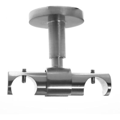 BASIT Deckenträger Gardinenstange zweiläufig Edelstahl Look I Rohr Gardinenstangen Träger 20mm Deckenbefestigung I Gardinenstangen Halterung Vorhangstange D41 BASIT Deckenträger Gardinenstange zweiläufig Edelstahl Look I Rohr Gardinenstangen Träger 20mm Deckenbefestigung I Gardinenstangen Halterung Vorhangstange D41