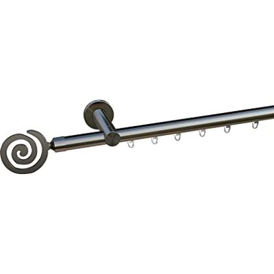tilldekor Innenlauf Gardinenstange nach Maß, Orleans 1-läufig, edelstahl-optik, 20mm Durchmesser, auf Maß gefertigt, 200 cm, inkl. Trägern,Endstücken und Gleitern tilldekor Innenlauf Gardinenstange nach Maß, Orleans 1-läufig, edelstahl-optik, 20mm Durchmesser, auf Maß gefertigt, 200 cm, inkl. Trägern,Endstücken und Gleitern