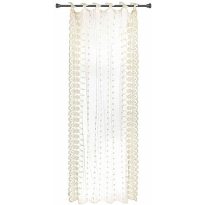 Loberon Gardine Elaisa, Creme edler Spitzenstoff mit Blütenornamenten, lichtdurchlässig, romantischer Look, nostalgischer Charme, Vorhang, Nylon, Baumwolle Loberon Gardine Elaisa, Creme edler Spitzenstoff mit Blütenornamenten, lichtdurchlässig, romantischer Look, nostalgischer Charme, Vorhang, Nylon, Baumwolle