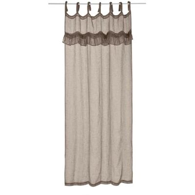Loberon Gardine Tousia, braun Natürliches Leinengewebe, Romantischer Stil, Mit Volants & Baumwollspitze Loberon Gardine Tousia, braun Natürliches Leinengewebe, Romantischer Stil, Mit Volants & Baumwollspitze