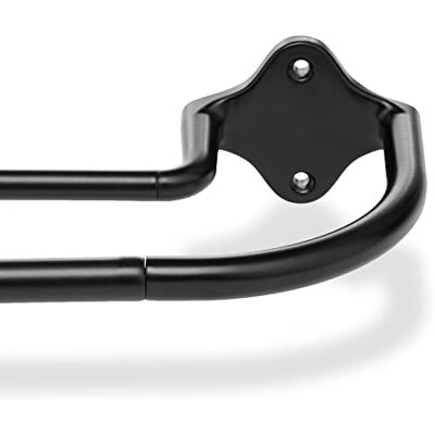 Amazon Doppel-Gardinenstange mit gebogener Stange für den Innenbereich, ausziehbar, 122 bis 224 cm, Schwarz Amazon Doppel-Gardinenstange mit gebogener Stange für den Innenbereich, ausziehbar, 122 bis 224 cm, Schwarz