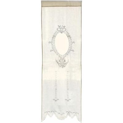 Loberon Gardine Loiret, Creme romantisch verspielter Look mit verlaufendem Hohlsaum mit wertvoller Medaillon-Stickerei Vorhang Fernsterdekoration Loberon Gardine Loiret, Creme romantisch verspielter Look mit verlaufendem Hohlsaum mit wertvoller Medaillon-Stickerei Vorhang Fernsterdekoration