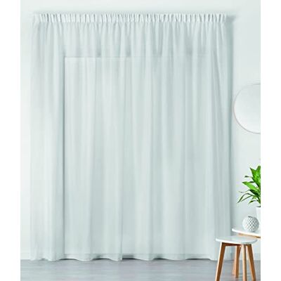 LINDER Vorhänge, Fertiggardine, transparent, elegant, für Fenster, Polyester, Leinen, weiß, Kräuselband, Maße: 180 x 240 cm, ideal für Wohnzimmer, Schlafzimmer, Küche LINDER Vorhänge, Fertiggardine, transparent, elegant, für Fenster, Polyester, Leinen, weiß, Kräuselband, Maße: 180 x 240 cm, ideal für Wohnzimmer, Schlafzimmer, Küche