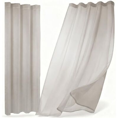 BEAUTEX Vorhang mit Kräuselband oder Ösen, transparente Gardine Dolly, Farbe und Größe wählbar (Kräuselband Breite 140 cm Höhe 250 cm 2 Stück Stein) BEAUTEX Vorhang mit Kräuselband oder Ösen, transparente Gardine Dolly, Farbe und Größe wählbar (Kräuselband Breite 140 cm Höhe 250 cm 2 Stück Stein)
