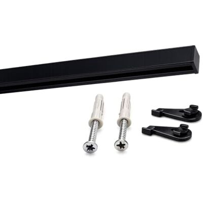 deco-raum Gardinenschiene auf Maß Aluminium Innenlauf eckig flach Deckenbefestigung Vorhangstange Flächenvorhang Schiene Innenlaufstange für Vorhänge mit Spannriegel schwarz 60cm Square deco-raum Gardinenschiene auf Maß Aluminium Innenlauf eckig flach Deckenbefestigung Vorhangstange Flächenvorhang Schiene Innenlaufstange für Vorhänge mit Spannriegel schwarz 60cm Square