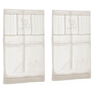 Loberon Scheibengardine 2er Set Mayenne, Creme Liebevoll Bestickt, Charmanter Landhausstil, Blickdicht, mit Tunnelsaum, Sichtschutz, Fensterdekoration, Leinen Loberon Scheibengardine 2er Set Mayenne, Creme Liebevoll Bestickt, Charmanter Landhausstil, Blickdicht, mit Tunnelsaum, Sichtschutz, Fensterdekoration, Leinen