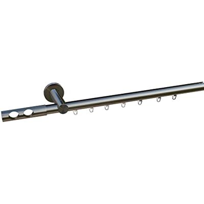 tilldekor Innenlauf Gardinenstange nach Maß, Avo 1-läufig, edelstahl-optik, 20mm Durchmesser, auf Maß gefertigt, 110 cm, inkl. Trägern,Endstücken und Gleitern tilldekor Innenlauf Gardinenstange nach Maß, Avo 1-läufig, edelstahl-optik, 20mm Durchmesser, auf Maß gefertigt, 110 cm, inkl. Trägern,Endstücken und Gleitern