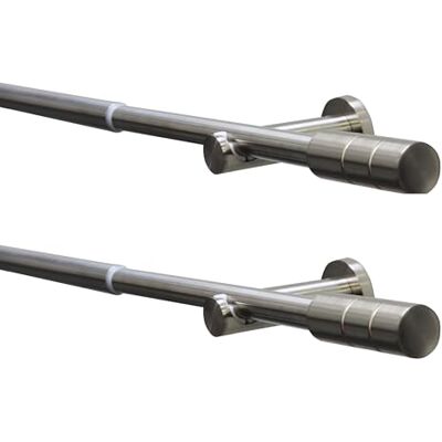 Gardinia Gardinenstange Kreta 2er-Set, Komplettstilgarnitur inkl. Befestigungsmaterial, Vorhangstange ausziehbar, 120-210 cm BZW. 190-340 cm, Metall, Edelstahl-Optik Gardinia Gardinenstange Kreta 2er-Set, Komplettstilgarnitur inkl. Befestigungsmaterial, Vorhangstange ausziehbar, 120-210 cm BZW. 190-340 cm, Metall, Edelstahl-Optik
