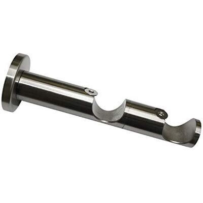 GARDINIA Kombinationsstütz für Gardinenstangen Ø25/25mm, 2-Wege, Offen, Windsor Linie, Edelstahl-Optik - Halter GARDINIA Kombinationsstütz für Gardinenstangen Ø25/25mm, 2-Wege, Offen, Windsor Linie, Edelstahl-Optik - Halter