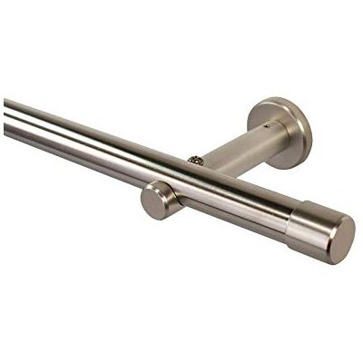 iso-design Gardinenstange 20 mm Farbe Edelstahl, Vorhangstange zur Wand- und Deckenmontage geeignet, Rohr aus Edelstahl, Set mit Halterungen und Endstück Kappe, 100 cm iso-design Gardinenstange 20 mm Farbe Edelstahl, Vorhangstange zur Wand- und Deckenmontage geeignet, Rohr aus Edelstahl, Set mit Halterungen und Endstück Kappe, 100 cm
