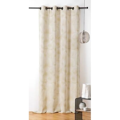 LINDER Vorhang mit Sonnenmotiv – Stil Solar – mit Ösen – Farbe Beige Sand – Maße: 140 x 260 cm – 66% Baumwolle 34% Polyester – Kollektion Sonne LINDER Vorhang mit Sonnenmotiv – Stil Solar – mit Ösen – Farbe Beige Sand – Maße: 140 x 260 cm – 66% Baumwolle 34% Polyester – Kollektion Sonne