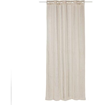 Loberon Gardine Blanchy, leinen Landhaus-Stil, Klassisch Elegant, Leichter Fall, mit acht Metallringen, Vorhang, Sichtschutz, Baumwolle, Edelstahl Loberon Gardine Blanchy, leinen Landhaus-Stil, Klassisch Elegant, Leichter Fall, mit acht Metallringen, Vorhang, Sichtschutz, Baumwolle, Edelstahl