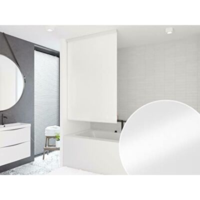 KS Handel 24 HALB-Kassetten DUSCHROLLO 4 Breiten 9 Designs ZUR Wahl DUSCHVORHANG Weiss GRAU GRÜN BLAU (160, Weiss) KS Handel 24 HALB-Kassetten DUSCHROLLO 4 Breiten 9 Designs ZUR Wahl DUSCHVORHANG Weiss GRAU GRÜN BLAU (160, Weiss)