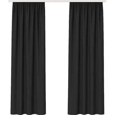 Bestlivings Vorhang Blickdicht Aber Lichtdurchlässig (140x245cm / 2 Stück) Gardine Uni (Schwarz) mit Kräuselband/Universalband, für Fenster, Balkon Gardinenschal Bestlivings Vorhang Blickdicht Aber Lichtdurchlässig (140x245cm / 2 Stück) Gardine Uni (Schwarz) mit Kräuselband/Universalband, für Fenster, Balkon Gardinenschal