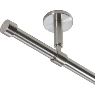 BASIT Gardinenstange Edelstahllook 16mm 1-läufig Decke Wand 600cm lang D11 Gardinenstangenset einläufig Deckenmontage & Wandmontage Metall Vorhangstange 120-600cm wählbar Kappe E16 BASIT Gardinenstange Edelstahllook 16mm 1-läufig Decke Wand 600cm lang D11 Gardinenstangenset einläufig Deckenmontage & Wandmontage Metall Vorhangstange 120-600cm wählbar Kappe E16