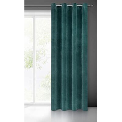 Eurofirany Villa Vorhang Samt Velvet Weich 10 Ösen-1 STK. Edel Gardine Dick 290 g/m2 Elegant Glatt Einfarbig Flauschig Modern Klassisch Wohnzimmer Schlafzimmer Lounge, Dunkeltrürkis, Jade, 140x250cm Eurofirany Villa Vorhang Samt Velvet Weich 10 Ösen-1 STK. Edel Gardine Dick 290 g/m2 Elegant Glatt Einfarbig Flauschig Modern Klassisch Wohnzimmer Schlafzimmer Lounge, Dunkeltrürkis, Jade, 140x250cm