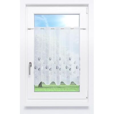 LYSEL Scheibengardine Designblätter (Bx H) 80cm * 70cm Grau/Grau LYSEL Scheibengardine Designblätter (Bx H) 80cm * 70cm Grau/Grau